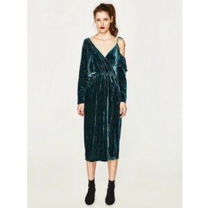 Zara | Dresses | Zara Textured Midid Dress In Lime Green | Poshmark